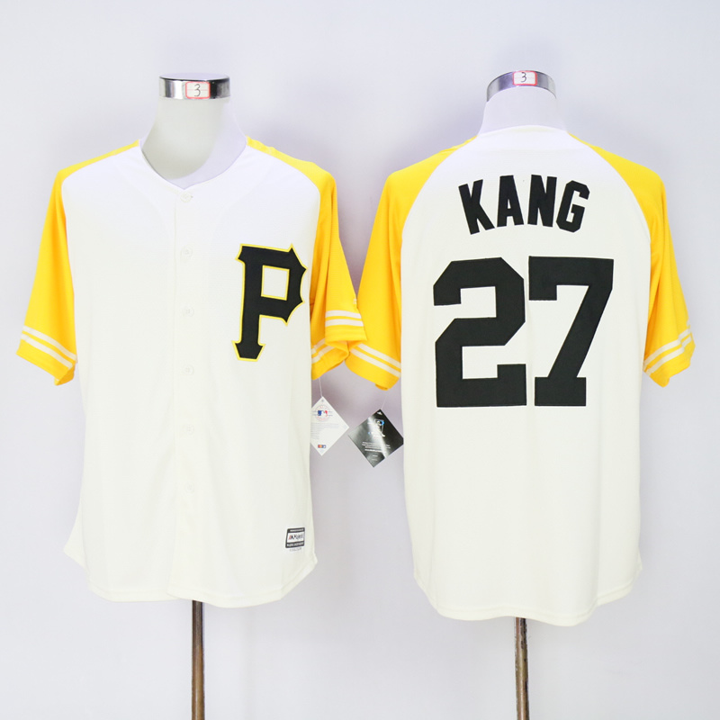 Men Pittsburgh Pirates 27 Kang Cream White MLB Jerseys